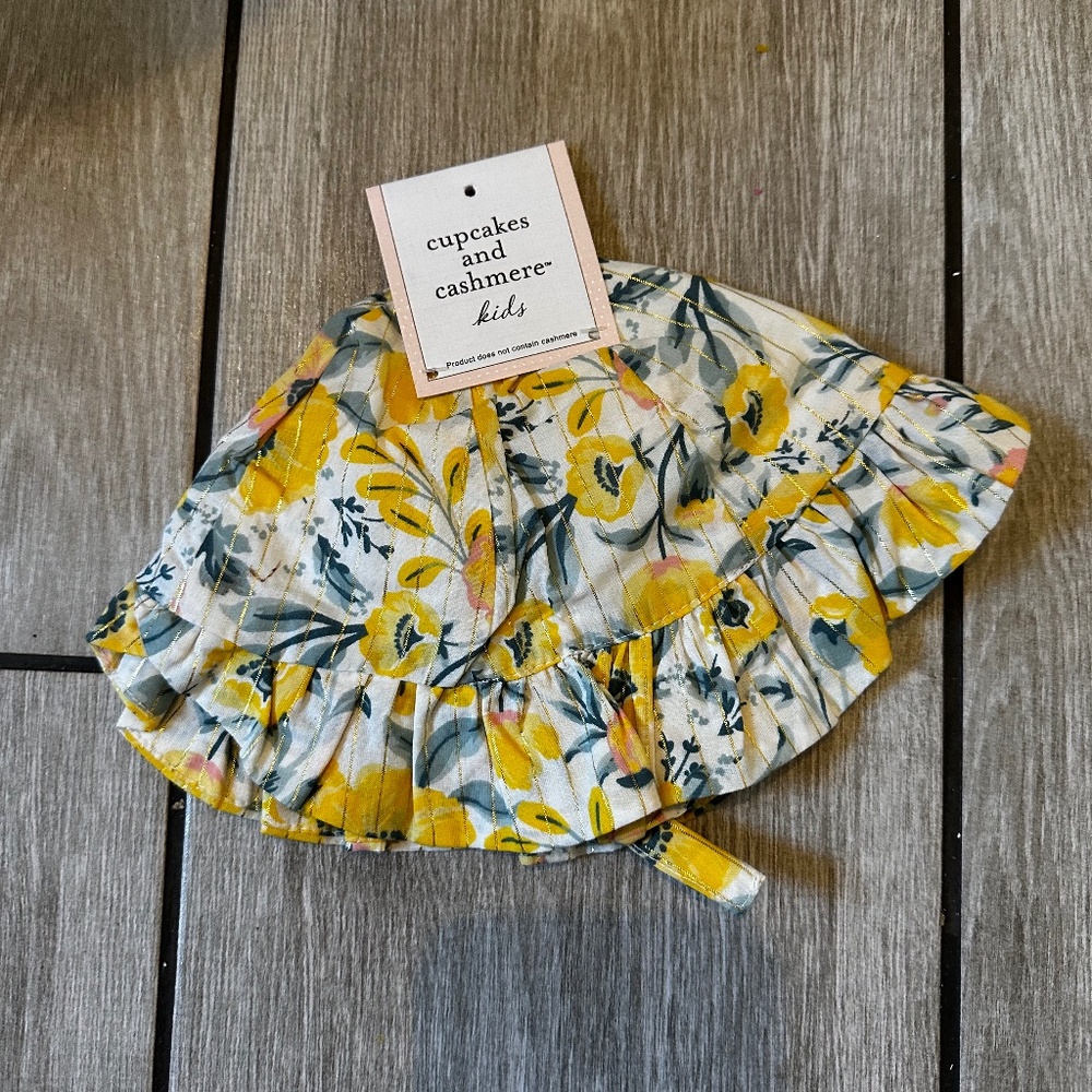 Cupcakes & Cashmere Floral Sun Hat Bonnet 3-6 Month Spring Summer